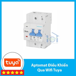 Aptomat - át tổng - cầu dao tổng thông minh Wifi /Zigbee hệ Tuya/Smart Life công suất 63A - Loại tích hợp đo điện năng.