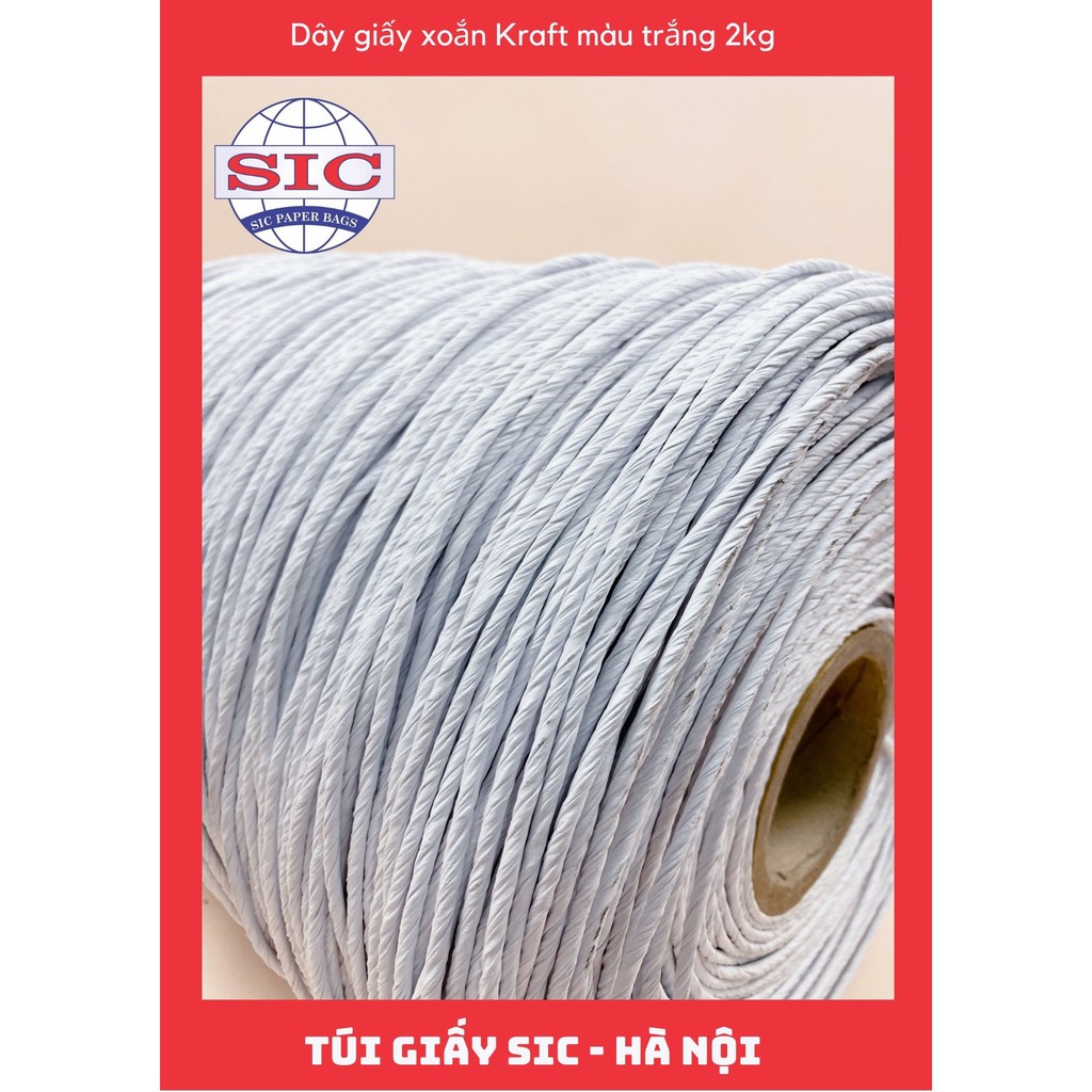 [RẺ NHẤT] SET 2KG DÂY XOẮN GIẤY MÀU TRẮNG ĐƯỜNG KÍNH 3.5MM (ẢNH THẬT)