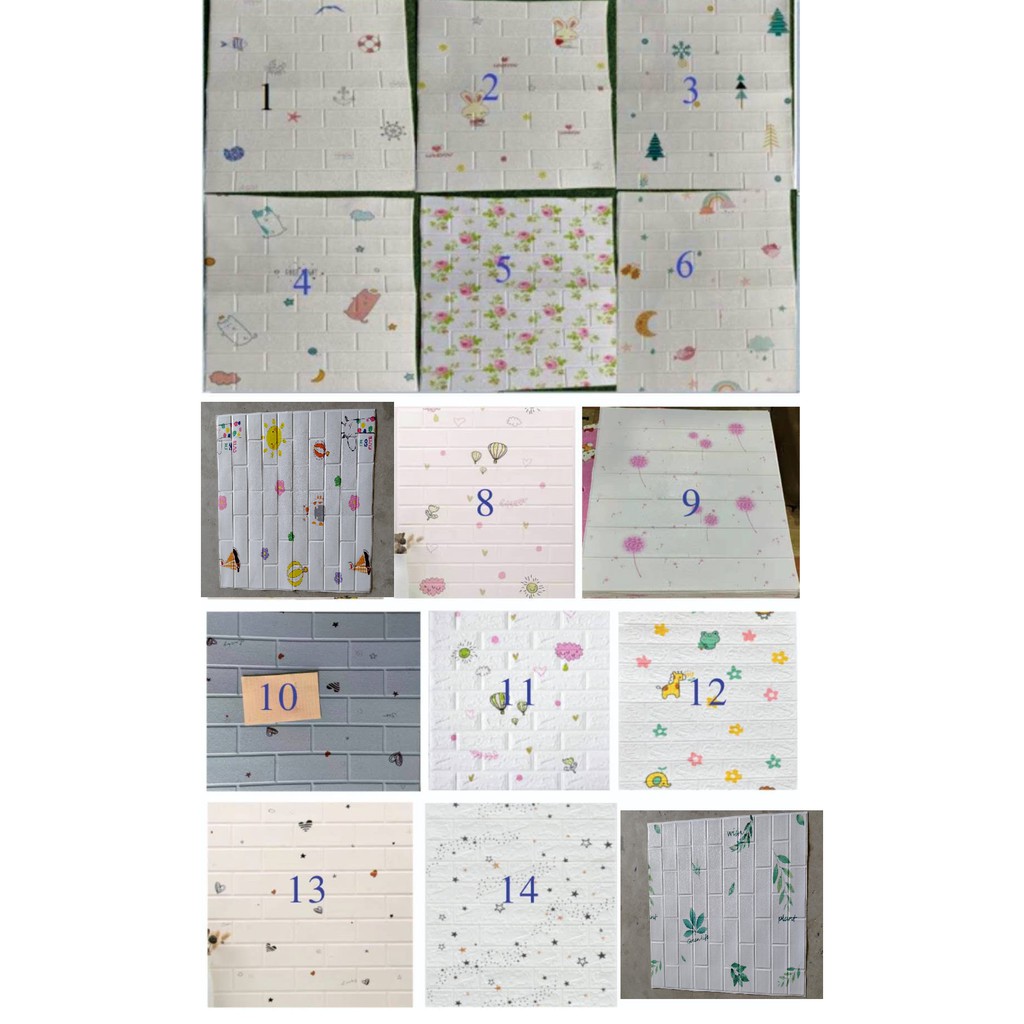 Xốp dán tường hoạt hình trẻ em , ( 70*77 cm) mẫu mới nhất trăng sao , lợn cây thông, thỏ đáng yêu, nền gạch thẻ cực đẹp. | BigBuy360 - bigbuy360.vn