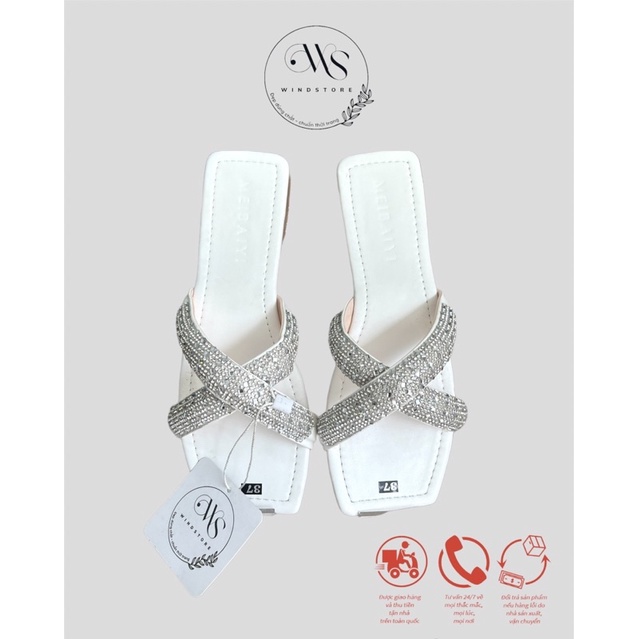 Dép lê đính đá