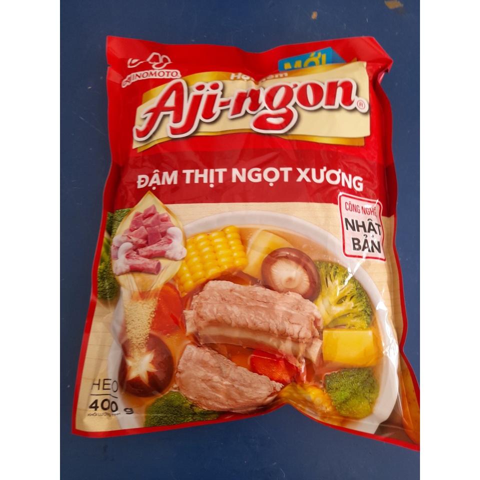 Hạt nêm Xương, thịt heo Aji-ngon gói 400g date mới