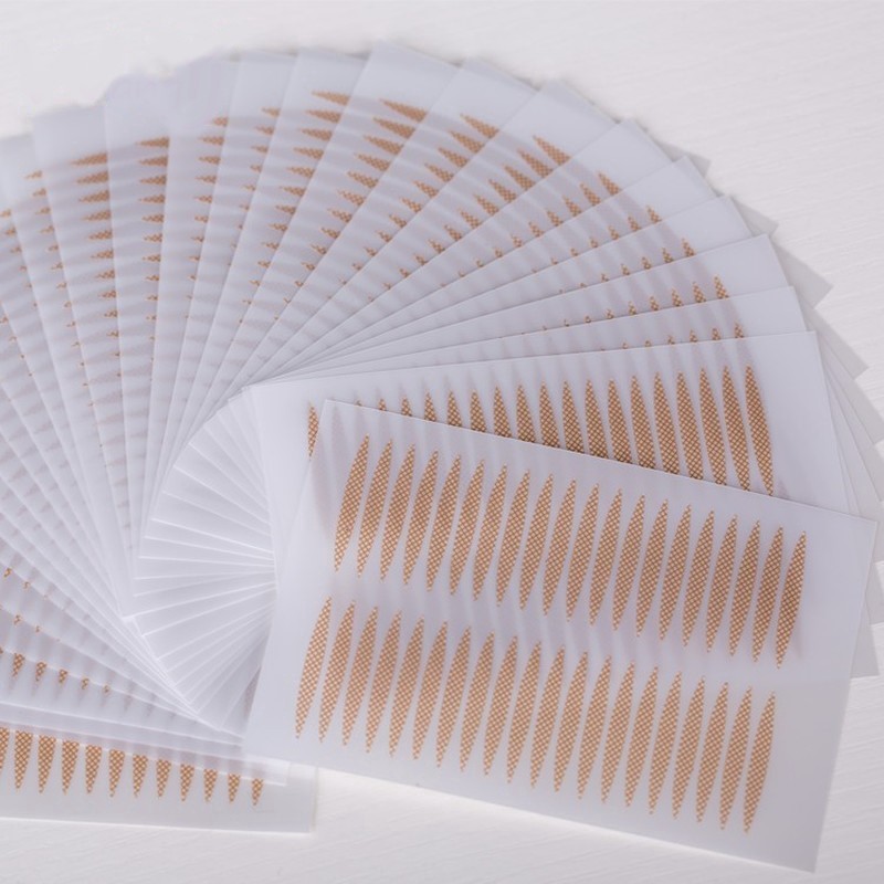 Bộ 20 miếng sticker ren lưới hình ô liu hai mặt vô hình siêu dính dùng để tạo mắt hai mí tiện dụng
