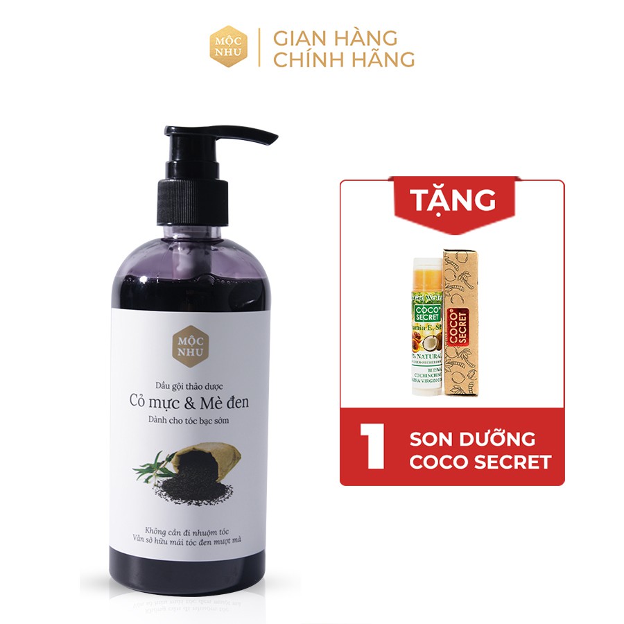 Dầu Gội Cỏ Mực Và Mè Đen Mộc Nhu 300ml - Phủ Đen Tóc Bạc