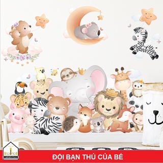 Decal dán tường đội bạn thú - trang trí phòng bé