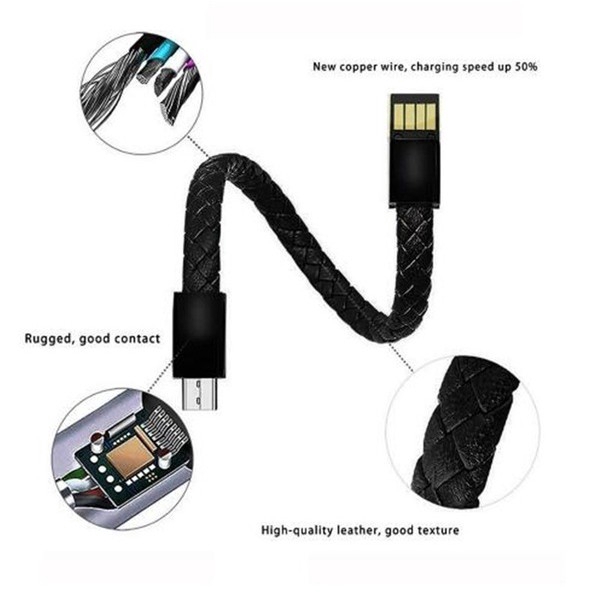 Vòng Tay Da KEBIDUMEI Cổng Micro-USB Type-C
