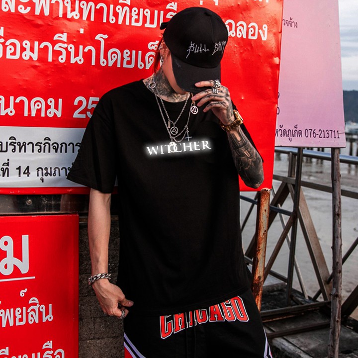 Áo Thun Phản Quang Tay Lỡ Witcher Nam Nữ