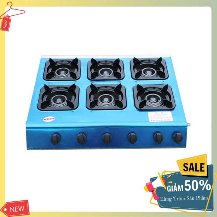 Bếp ga công nghiệp 6 họng, bếp gas 6 cửa chuyên bánh xèo, mỳ cay
