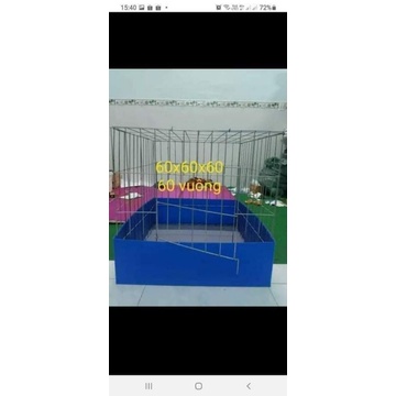 Bộ Lồng 60x60x60 khay nhựa nuôi chim, gà nan chống chuột