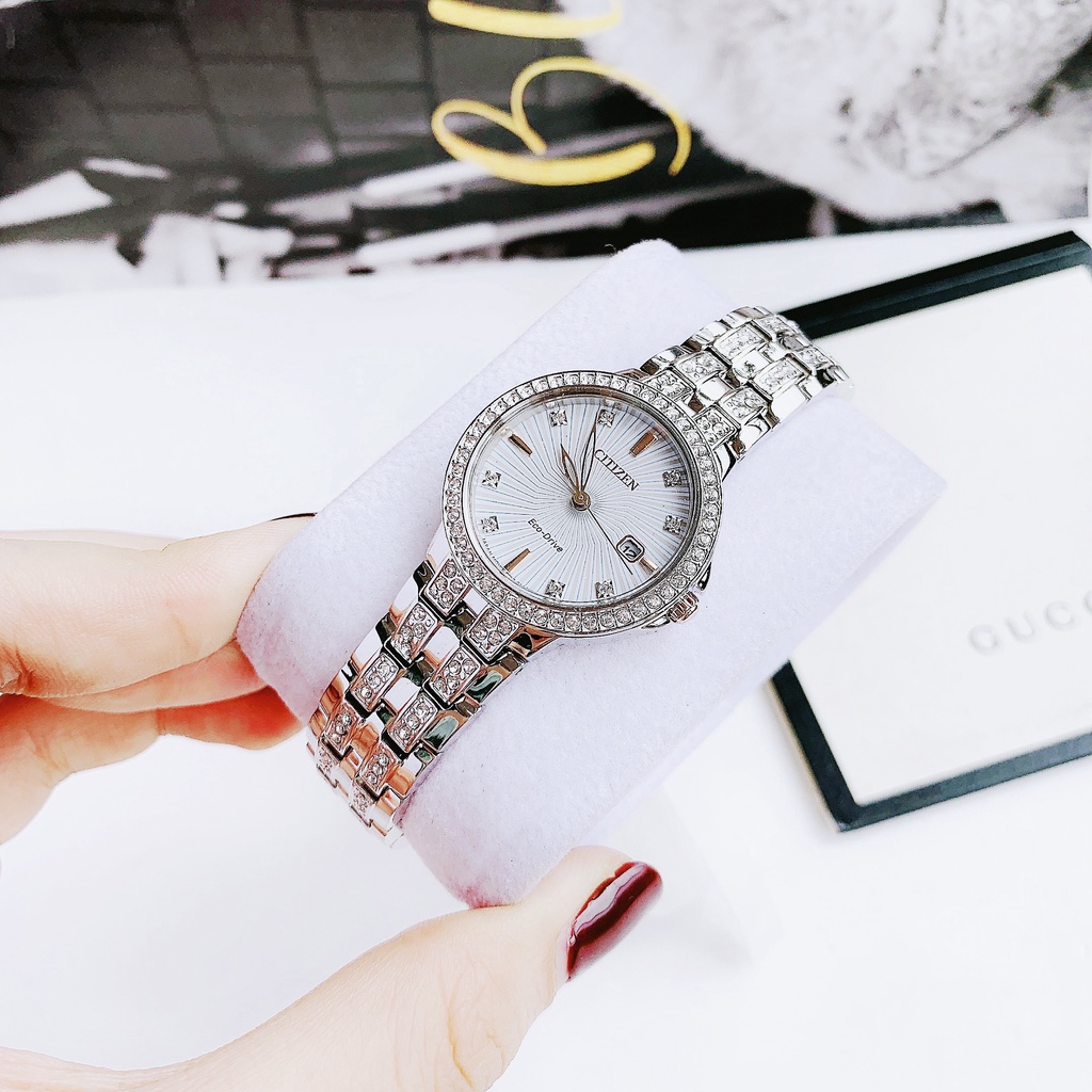 Đồng hồ nữ dây thép Citizen EW2340 58A Eco drive