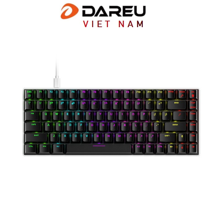 Bàn phím cơ DareU EK884 led RGB/ type C cable (Blue / Brown/ Red Switch)