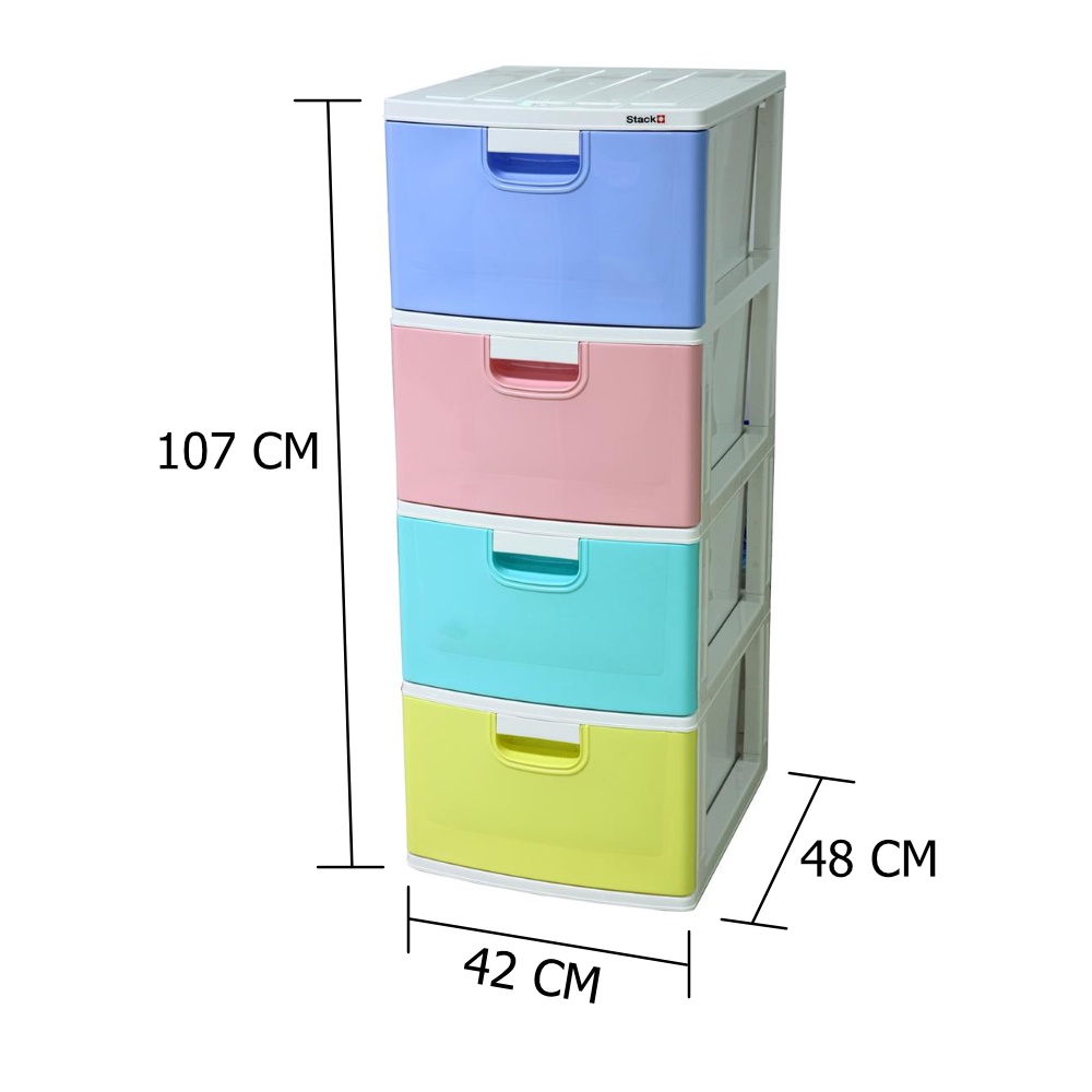 HomeBase ME LIVING Tủ nhựa 4 tầng ANCY MM4 Thái Lan W42xD48xH107cm pha màu