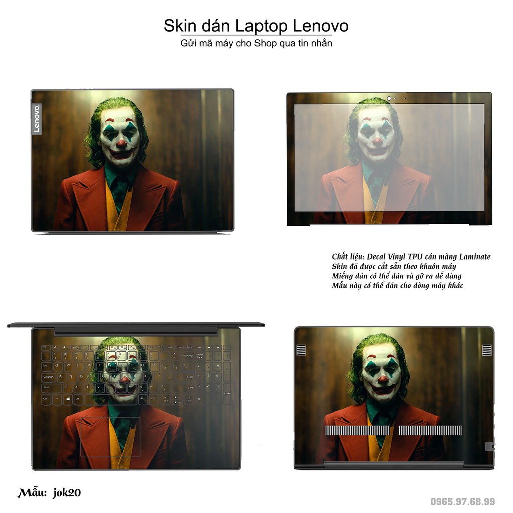 Skin dán Laptop Lenovo in hình Joker nhiều mẫu 3 (inbox mã máy cho Shop)