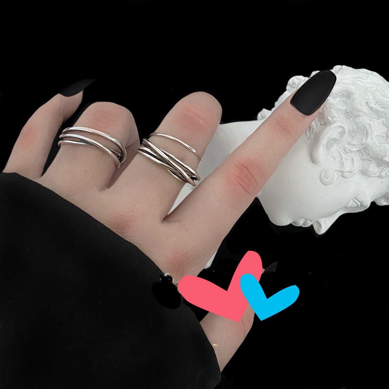 Nhẫn hở 22512 dạng xoắn nhiều lớp có thể điều chỉnh kích thước phù hợp với mọi phong cách cho nam nữ