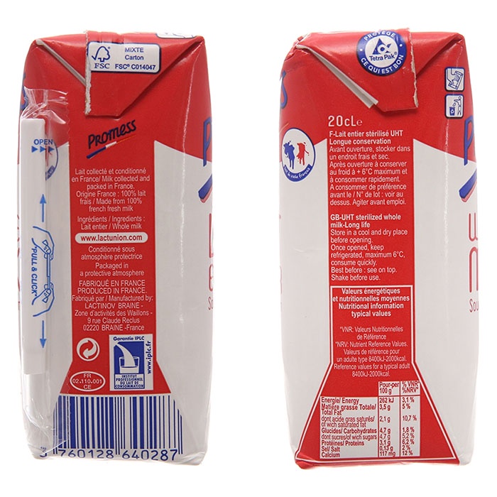 Date 9/2024-Thùng 24 hộp 200ml sữa tươi không đường nguyên kem Promess