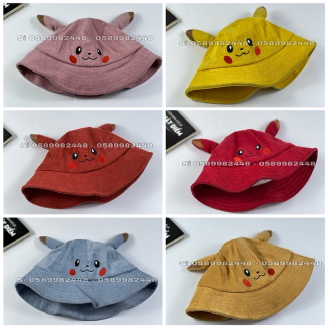 Nón vành Pikachu Cho Bé 1t đến 5t nhiều màu cute (CHUYÊN SỈ LẺ MŨ NÓN THỜI TRANG)