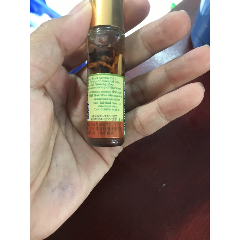 Lốc 12 Chai Dầu Thảo Dược Nhân Sâm Thái Lan Ginseng Green Herb Oil 8ml