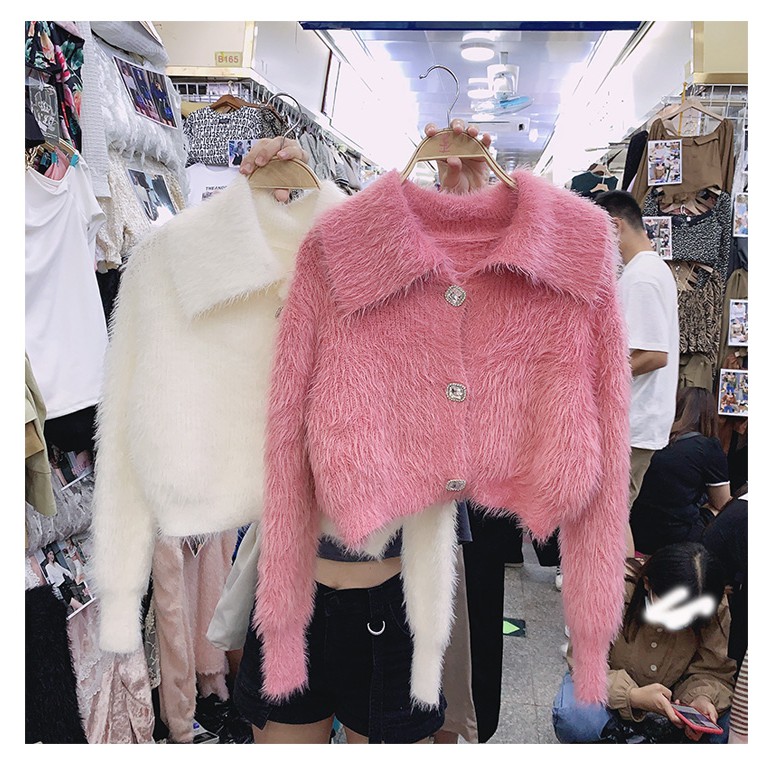 [Có sẵn] [Có ảnh video thật] Áo len lông thỏ áo cardigan tiểu thư sang chảnh A204 | BigBuy360 - bigbuy360.vn