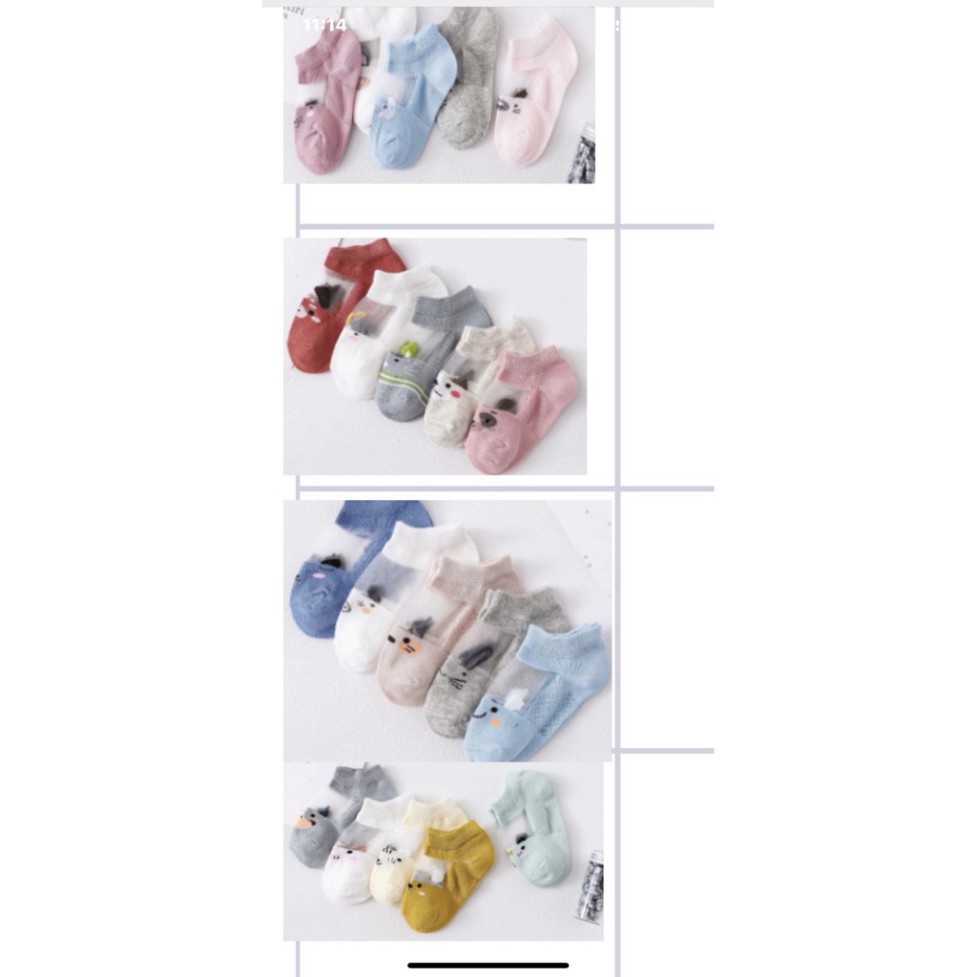 Set 5 Đôi Tất Phối Lưới Xuất Hàn Cho Bé Trai Và Gái Hàng Mẫu Mới HOT 2021 T2