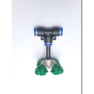 Combo 10 Bec phun sương 4 hướng loại 1 kèm T nối nhanh ống 8 li