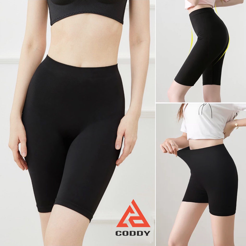 Quần legging nữ lửng CODDY vải thun cao cấp biker nữ đùi ngố đồ mặc nhà dáng ôm bó lưng tập gym yoga bigsize  - LG01