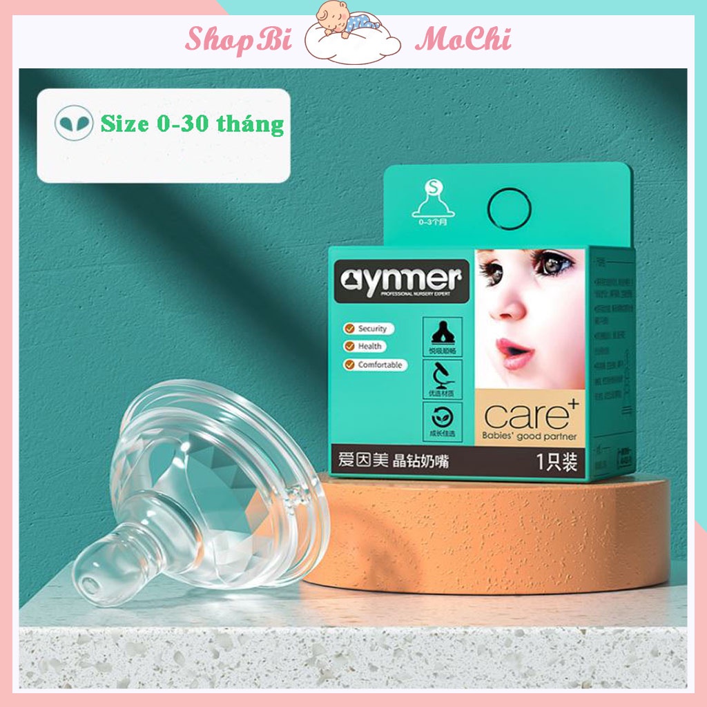 Núm ti thay thế cho bình sữa cổ hẹp,bình sữa 3 trong 1g chất liệu silicon siêu mềm