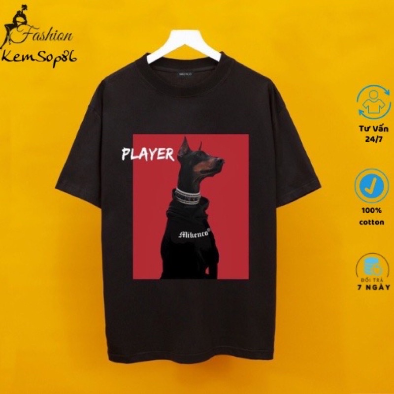 Áo phông mikenco chú chó đen Size s - XxL