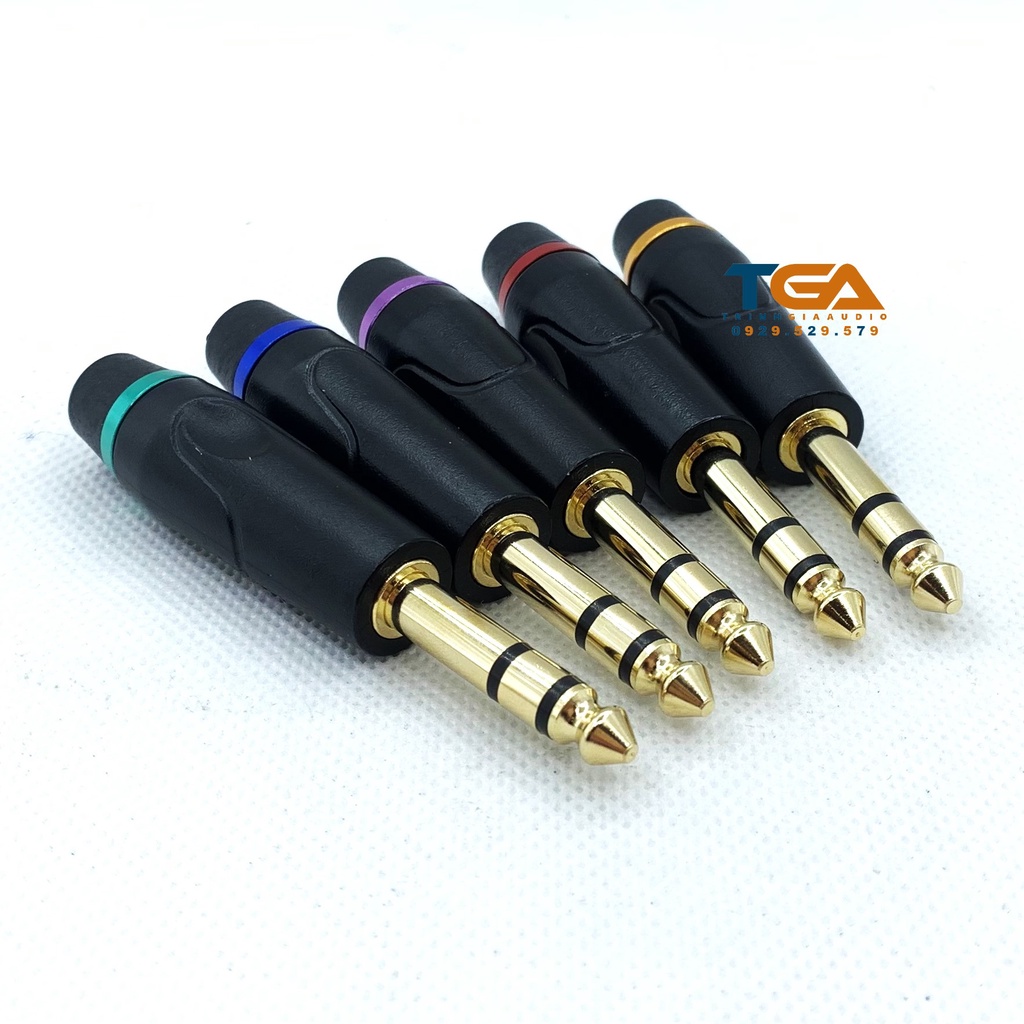 Jack rắc 6ly hàn dây  Stereo 3 khấc, 5 màu