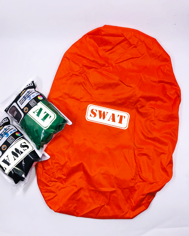 Bọc balo đi mưa 35-50L logo SWAT phản quang siêu xịn