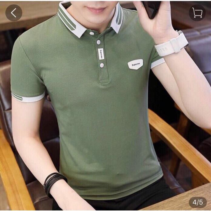 Áo phông có cổ nam tay ngắn mẫu đẹp 2021 vải THUN COTTON 100% - SUP . '