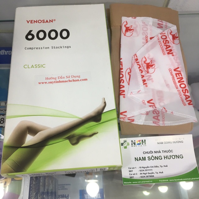 [Hàng hãng] Vớ đùi tất đùi áp lực y khoa điều trị suy giãn tĩnh mạch bắp đùi chân VENOSAN 6000 THỤY SĨ size xs s m l