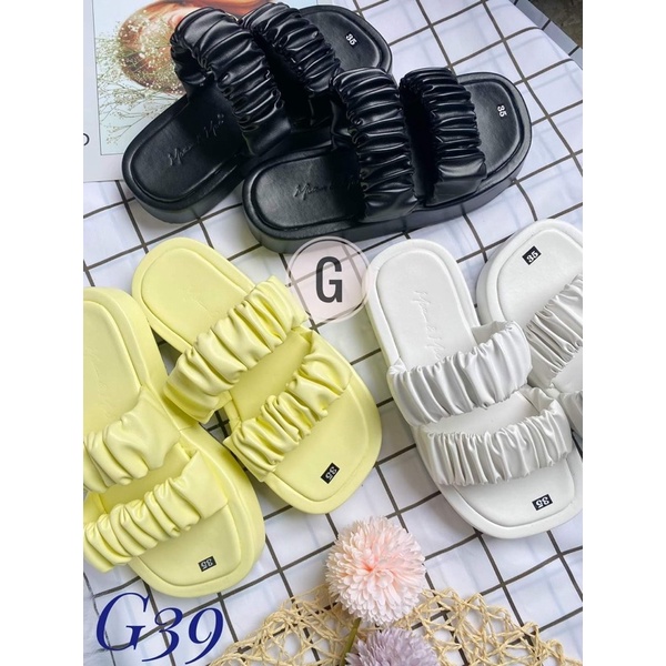 Dép bánh mì 2 quai nhúng cao 3 cm cực xinh hót 2022