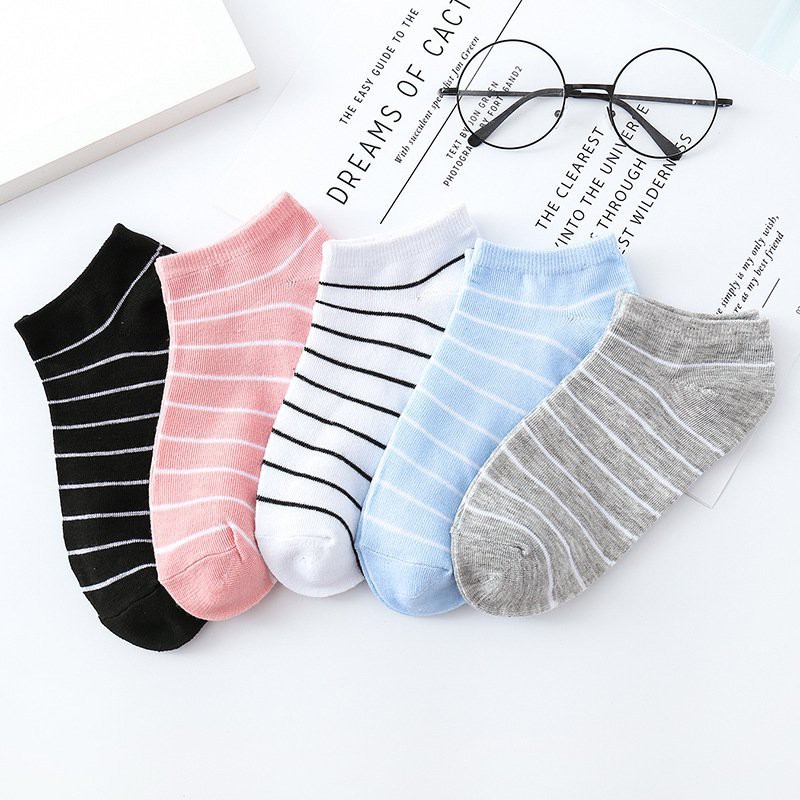 Tất (Vớ) sọc pascel cổ ngắn set 5 đôi