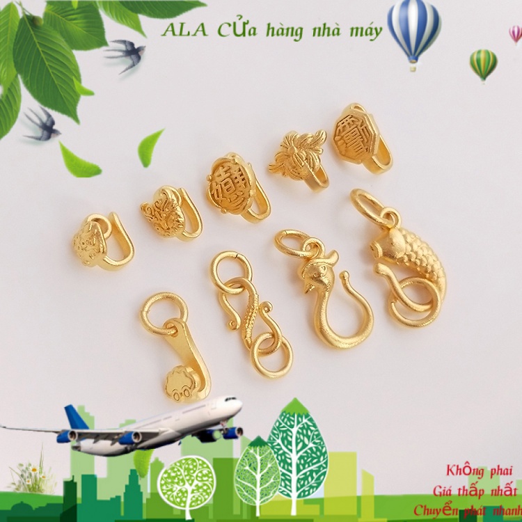 Bảo quản màu cát vàng con thú tốt lành điều ước tốt lành kết thúc khóa tự làm khóa hình con cá khóa hình chữ S móc khóa vòng đeo tay trang sức kết nối khóa