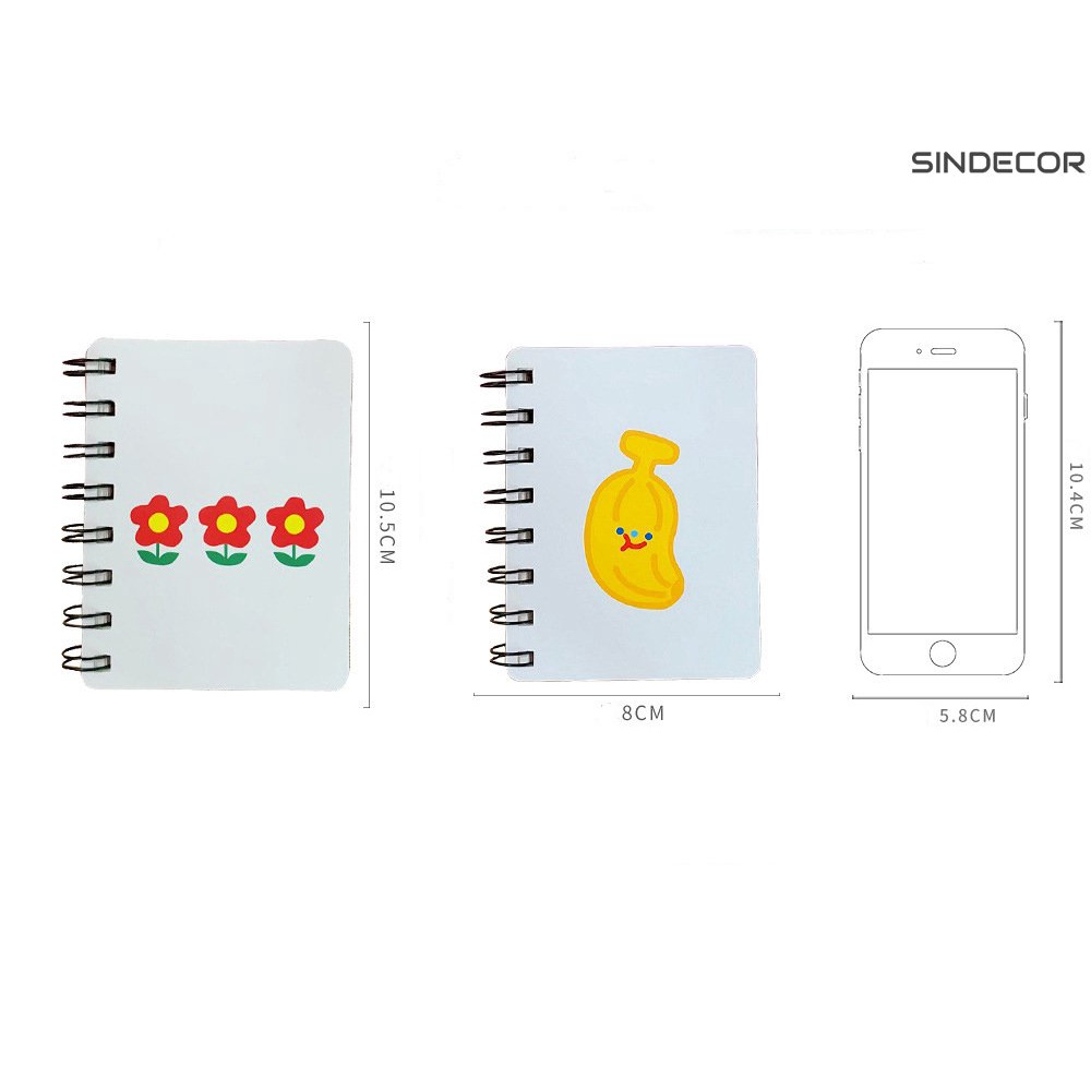 Sổ tay mini có lò xo phong cách Hàn Quốc thiết kế tối giản hoạt hình dễ thương - Sindecor