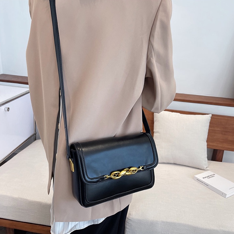 Túi đeo vai IELGY hình vuông cỡ nhỏ màu sắc tương phản phong cách cổ điển thời trang cho nữ