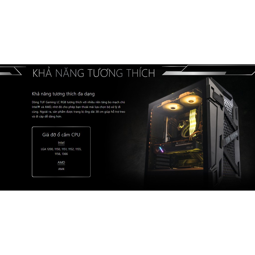 Bộ tản nhiệt nước AIO Asus TUF Gaming LC 240 RGB Series Liquid Cooler