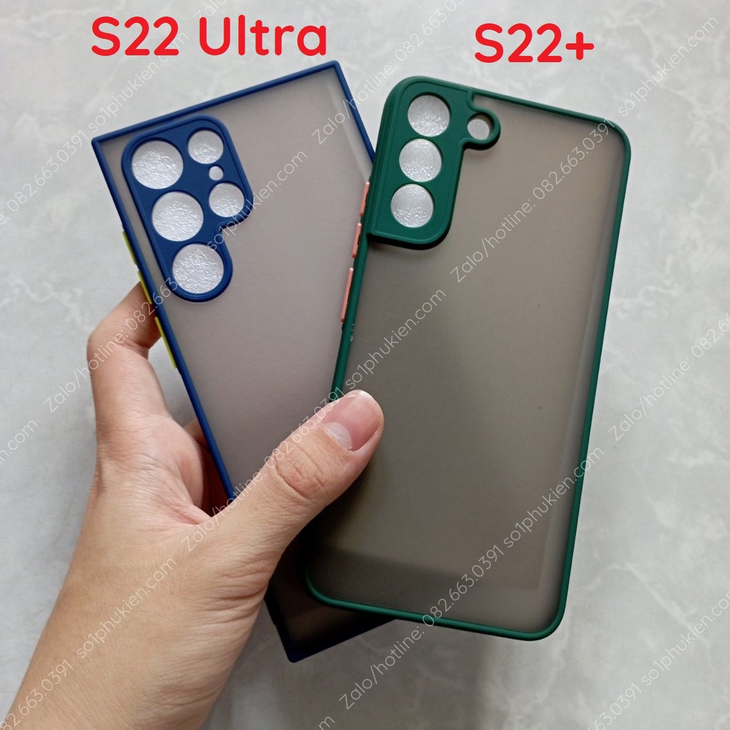 Ốp lưng Samsung Galaxy S22 S22+ S22 Ultra lưng trong nhám chống ố, chống va đập tốt bảo vệ camera toàn diện