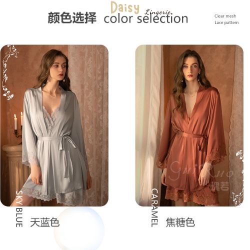 [Hỏa Tốc, Bảo Mật] Áo Choàng Ngủ Váy Ngủ Sexy Gợi Cảm Phối Ren Dài Tay Quyến Rũ Cao Cấp - Mã ACN001