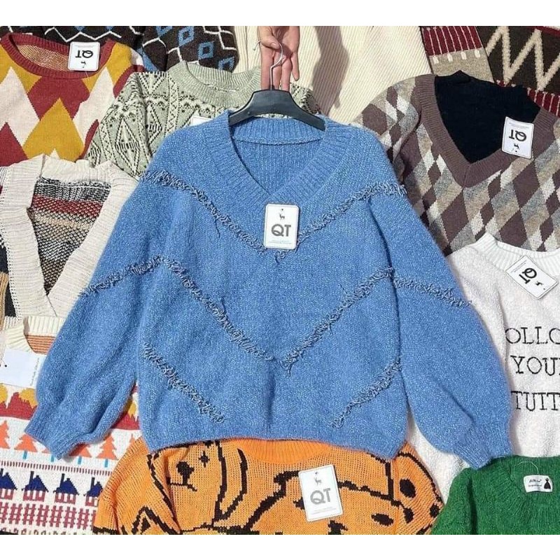 Áo len full hoạ tiết