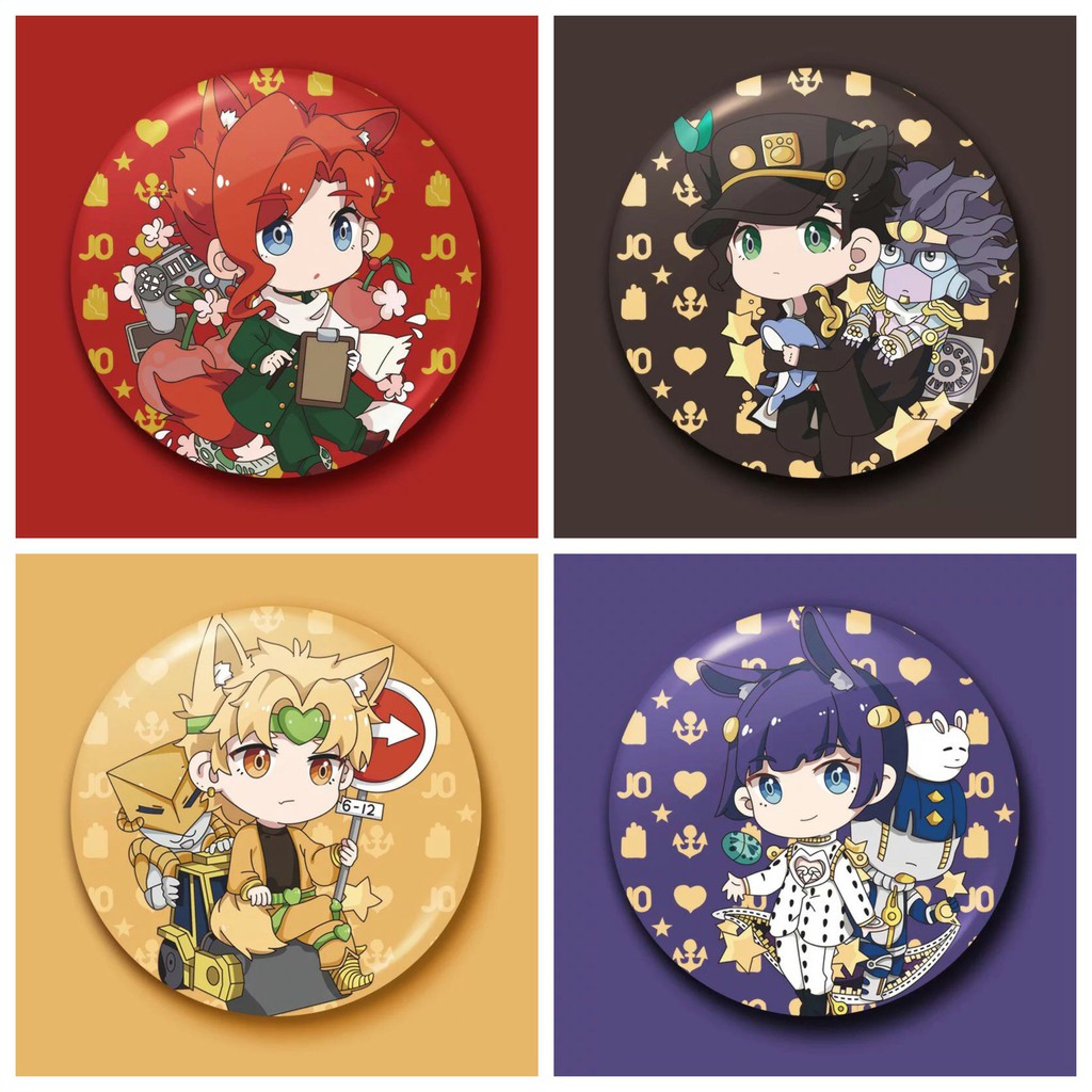 (CHIBI) Huy hiệu IN HÌNH JoJo's bizarre adventure Cuộc phiêu lưu bí ẩn anime chibi dễ thương tiện lợi