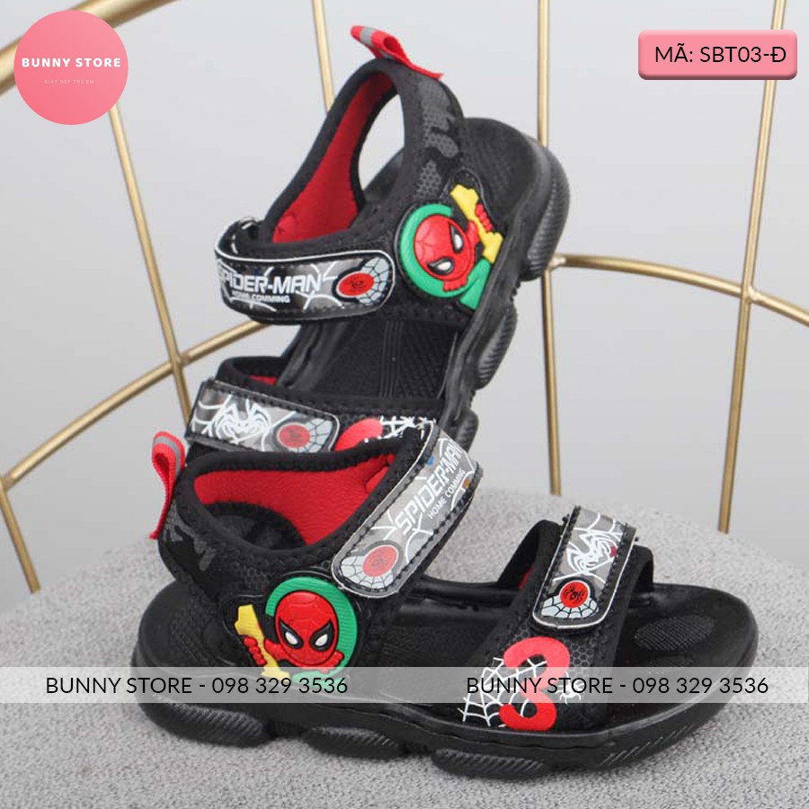 Giày sandal cho bé hình Spiderman cá tính năng động đế mềm chống trượt size từ 13 đến 15cm BUNNY STORE BN08