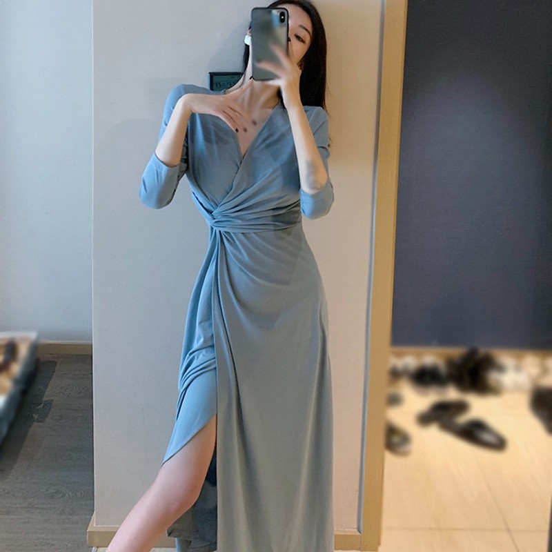 Đầm ôm Dáng Dài Xẻ Tà Thời Trang Quyến Rũ