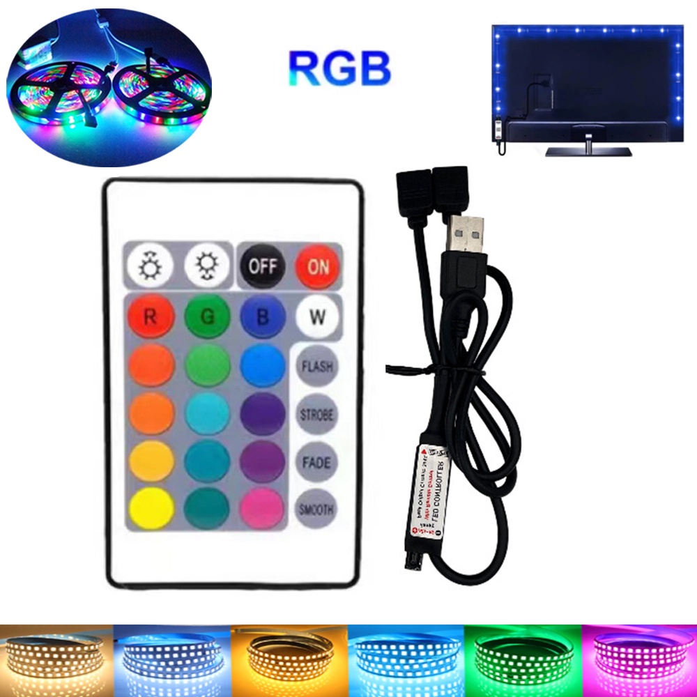 Bộ Điều Khiển Dây Đèn LED 24 Nút USB 5v 2 Trong 1 5M / 10M / 15M