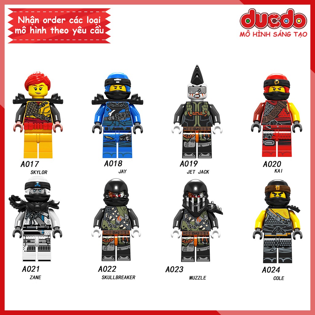 Minifigures các nhân vật trong Ninjago tuyệt đẹp – Đồ chơi Lắp ghép Xếp hình Mini Ninja Mô hình LeLe A017 – A024