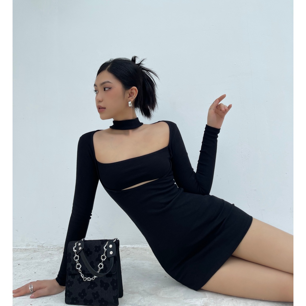 Đầm ôm tay dài cổ vuông - Jesse Dress - DEPASS