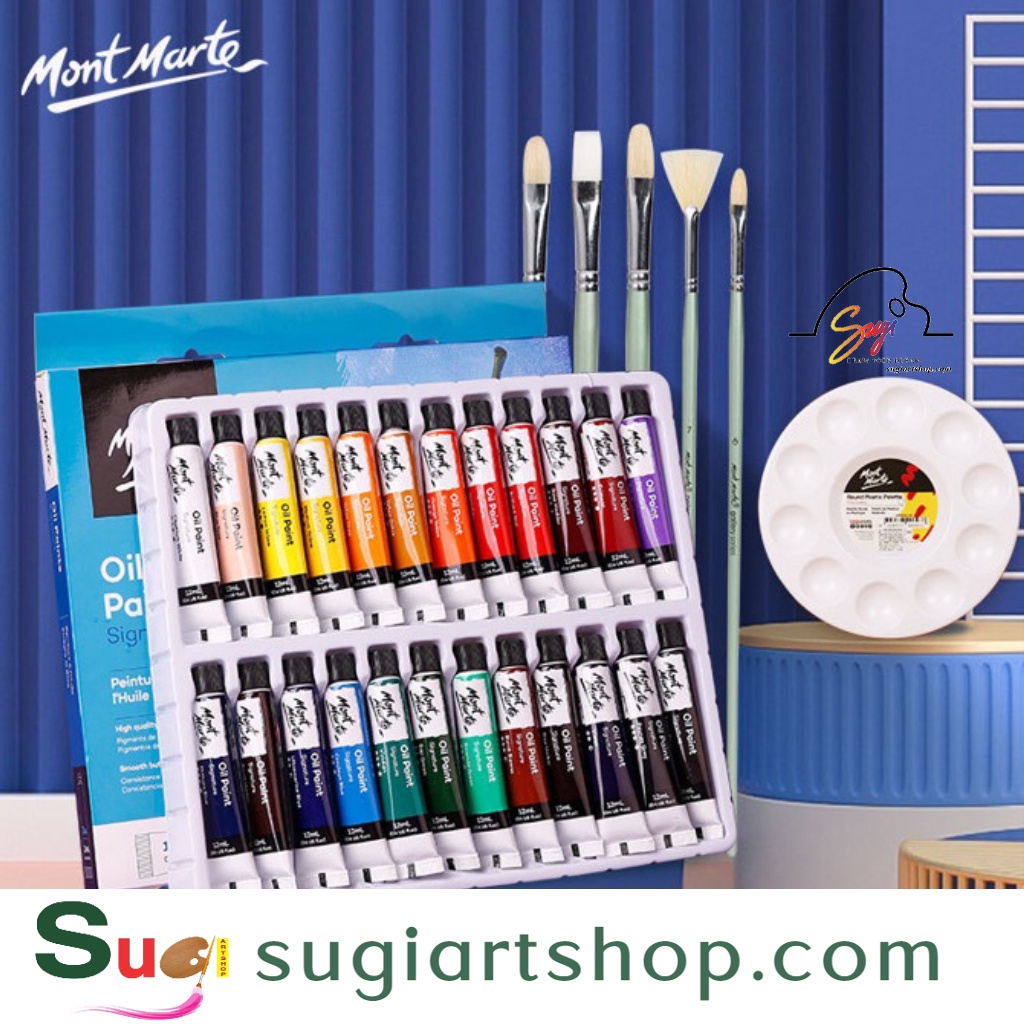Màu sơn dầu Mont Marte - vẽ tranh sơn dầu , canvas  - Bộ 12/24 oil