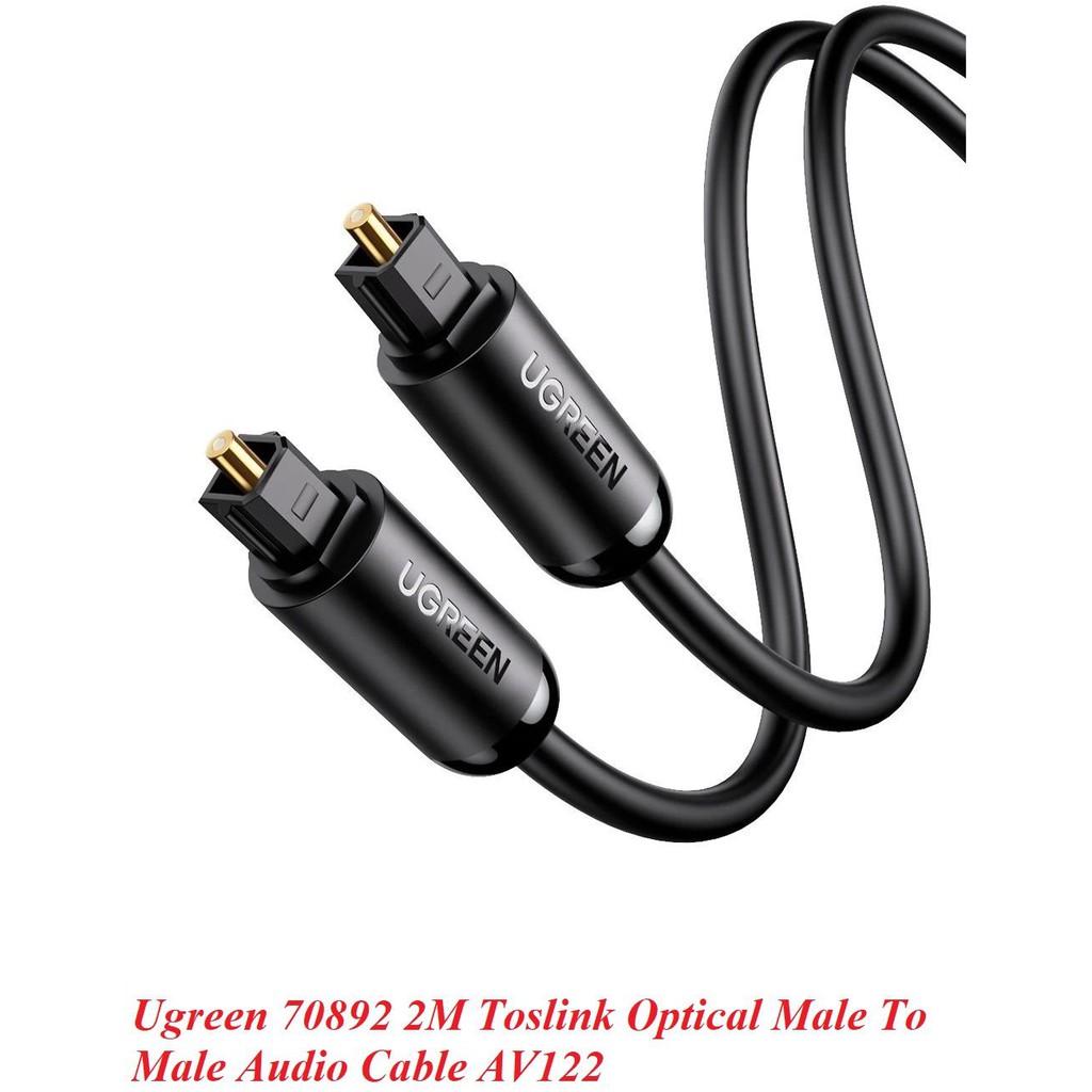 Ugreen 70893 3M cáp quang Toslink Optical đầu mạ vàng 24k âm thanh 7.1 màu đen AV122