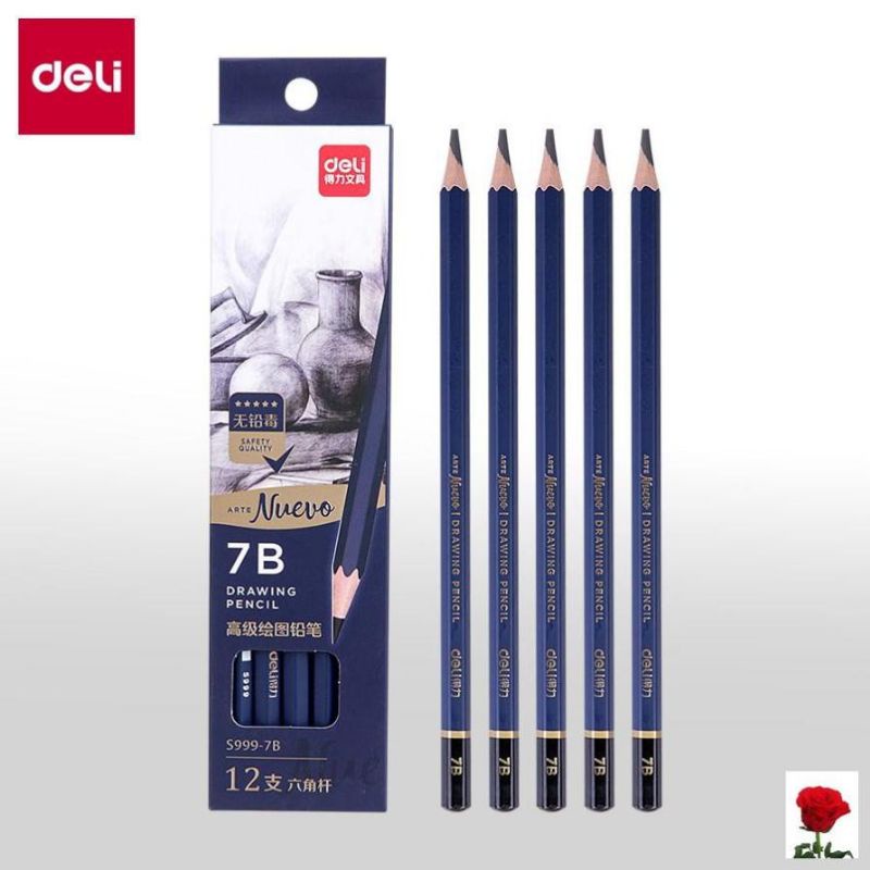 Bút chì deli s999 vẽ mỹ thuật cao cấp từ 2b đến 10b