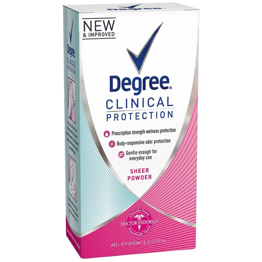Lăn sáp khử mùi nữ Degree Women Clinical Antiperspirant Deodorant Cream Sheer Powder 48g (Mỹ)
