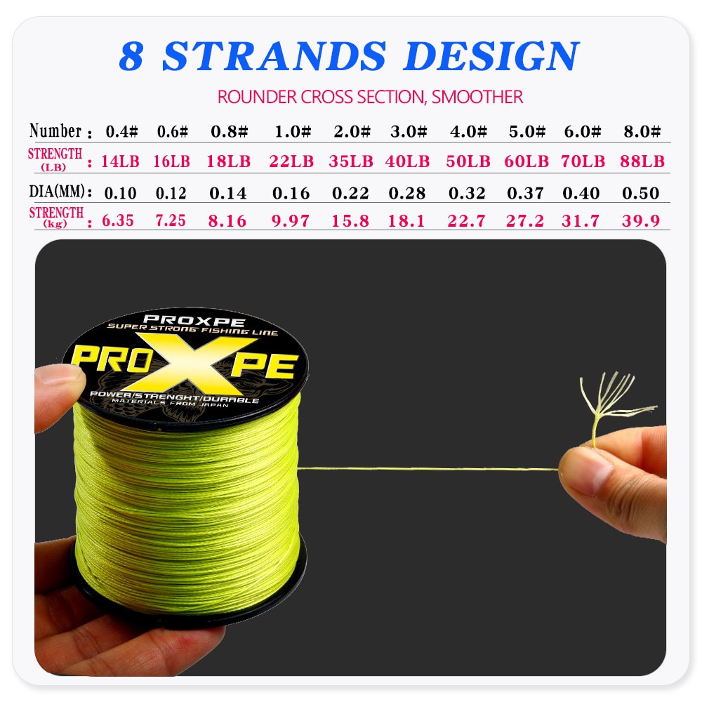 Cuộn Dây Câu Cá PE PROXPE 8 Sợi Bện 300M 500M 200M Chất Lượng Cao
